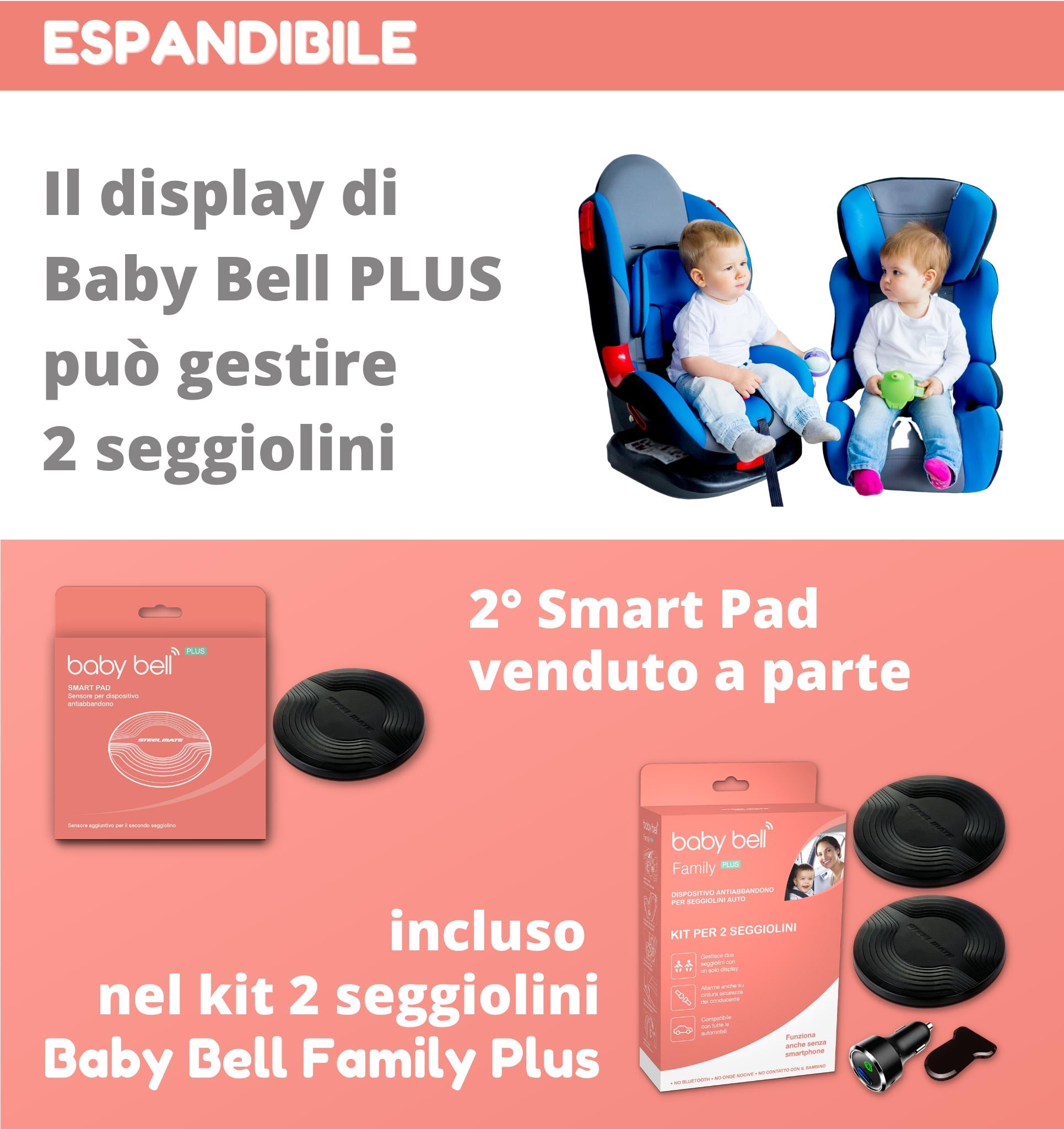 Dispositivo anti abbandono per seggiolini auto Baby Bell Plus – Steelmate  Italia